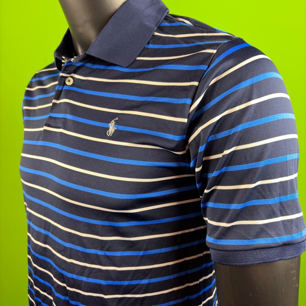 RALPH LAUREN Performance Polo Boys XL 18-20 Striped Thin Blue Line Golf Shirt